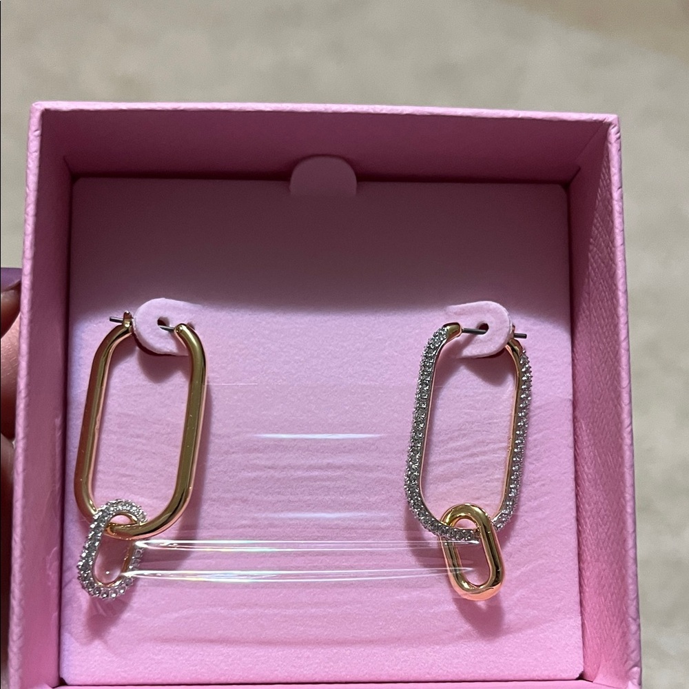 Atelier Swarovski Gold and Silver Link Earrings Brand New! Never tried on.